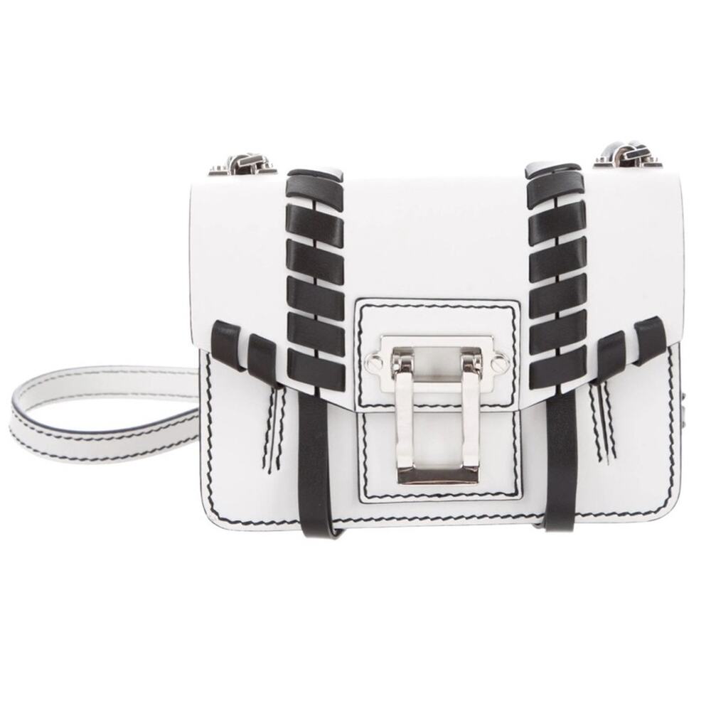 Proenza Schouler Hava White Leather Mini Bag Authentic w/ Black Whipstitch